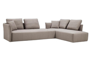 HomeRoots Light Gray Modular L-Shaped Sectional Sofa with Chaise, Sleeper Functionality & Toss Pillows Included 473568