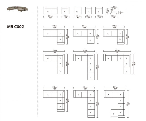 Homeroots Designer Contemporary Tan Fabric U Shaped Sectional Sofa   473571