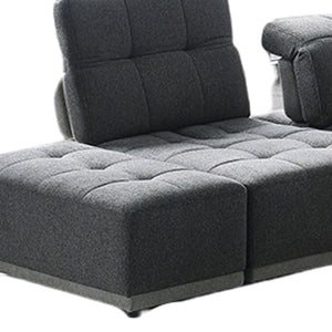HomeRoots Gray Modular U-Shaped Seven-Piece Corner Sectional Sofa with Ottoman - Stylish Comfort for Any Space 473572