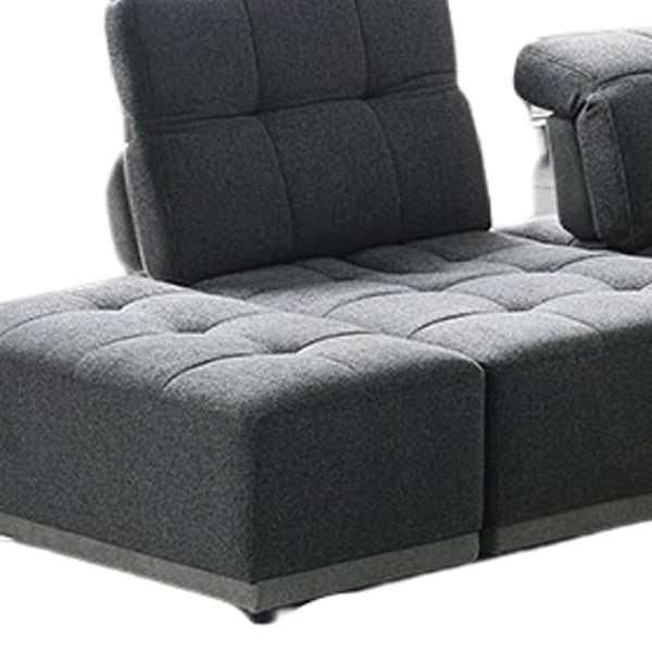 HomeRoots Gray Modular U-Shaped Seven-Piece Corner Sectional Sofa with Ottoman - Stylish Comfort for Any Space 473572