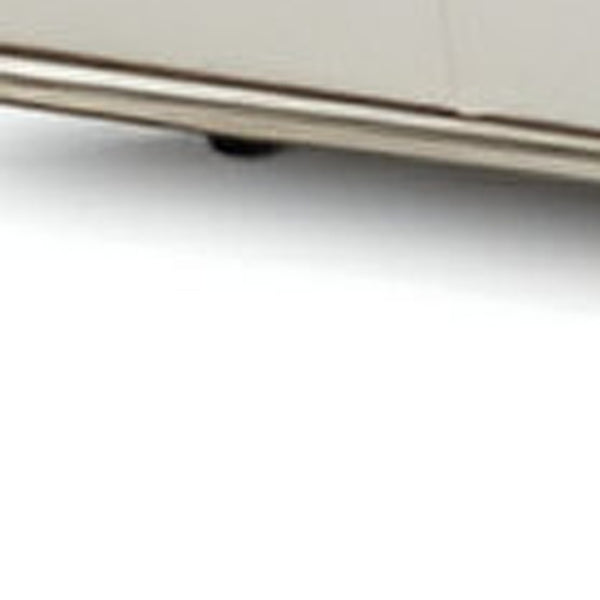 Homeroots Contemporary White Leather Right Facing Wide Arm Sectional Sofa   473573