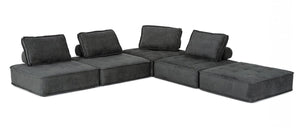 Homeroots Modern Charcoal Gray Floor Pillow Modular Sectional Sofa   473574