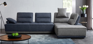 Homeroots Blue And Gray Ultimate Lounger Modular Sectional Sofa   473576
