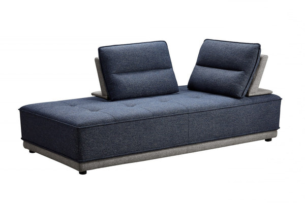 Homeroots Blue And Gray Ultimate Lounger Modular Sectional Sofa   473576
