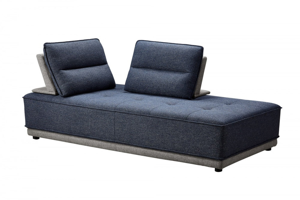 Homeroots Blue And Gray Ultimate Lounger Modular Sectional Sofa   473576