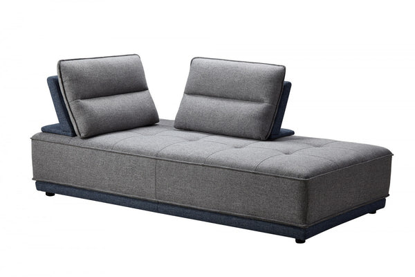 Homeroots Blue And Gray Ultimate Lounger Modular Sectional Sofa   473576