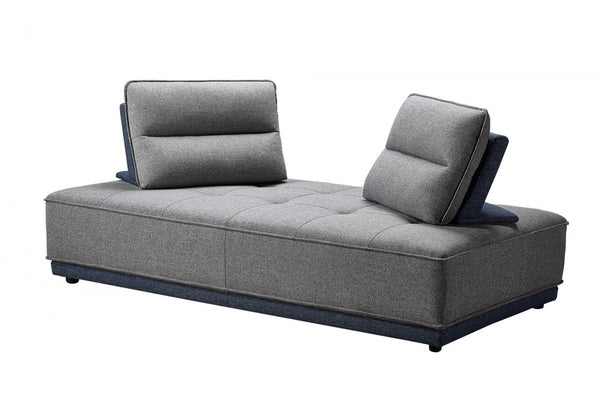 Homeroots Blue And Gray Ultimate Lounger Modular Sectional Sofa   473576