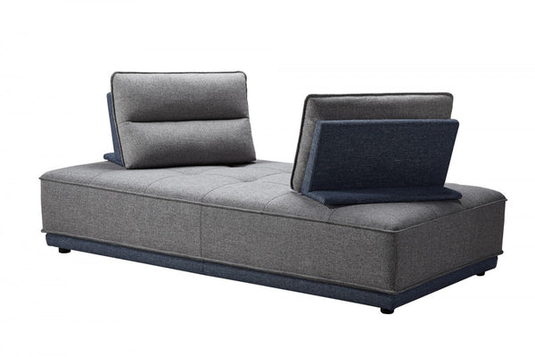 Homeroots Blue And Gray Ultimate Lounger Modular Sectional Sofa   473576