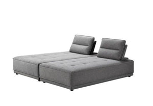 HomeRoots Gray Contemporary L-Shaped Two-Piece Sofa & Chaise - Durable Polyester, Plush Comfort, Modular Design 473577