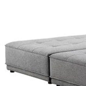HomeRoots Gray Contemporary L-Shaped Two-Piece Sofa & Chaise - Durable Polyester, Plush Comfort, Modular Design 473577