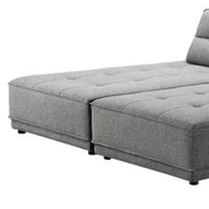 HomeRoots Gray Contemporary L-Shaped Two-Piece Sofa & Chaise - Durable Polyester, Plush Comfort, Modular Design 473577