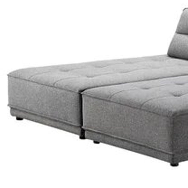 HomeRoots Gray Contemporary L-Shaped Two-Piece Sofa & Chaise - Durable Polyester, Plush Comfort, Modular Design 473577