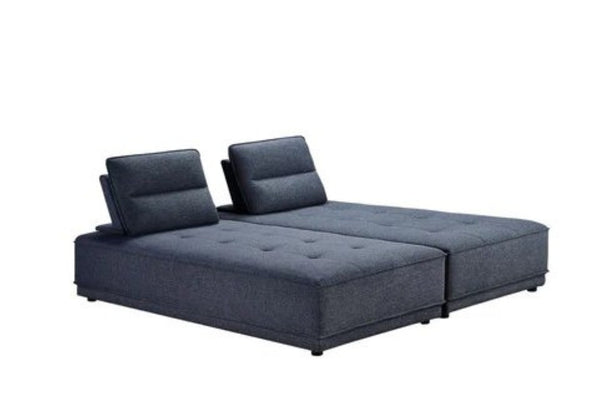 HomeRoots Blue Modern L-Shaped Two-Piece Sofa with Reversible Chaise – Stylish Comfort for Your Living Space 473578