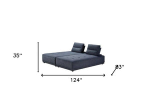 HomeRoots Blue Modern L-Shaped Two-Piece Sofa with Reversible Chaise – Stylish Comfort for Your Living Space 473578