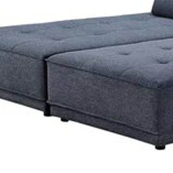 HomeRoots Blue Modern L-Shaped Two-Piece Sofa with Reversible Chaise – Stylish Comfort for Your Living Space 473578