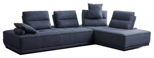 HomeRoots Blue Modern L-Shaped Two-Piece Sofa with Reversible Chaise – Stylish Comfort for Your Living Space 473578