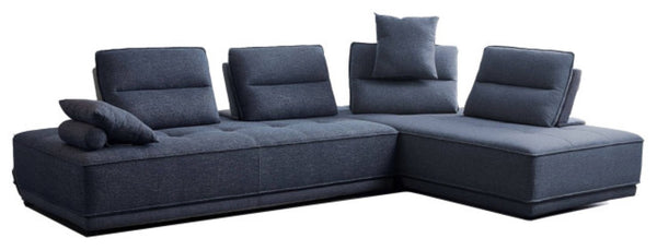 HomeRoots Blue Modern L-Shaped Two-Piece Sofa with Reversible Chaise – Stylish Comfort for Your Living Space 473578