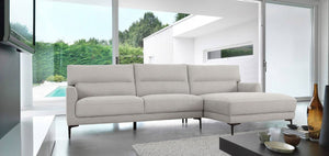Homeroots Contemporary Dove Gray Squared Edge Right Facing Sectional Sofa   473583