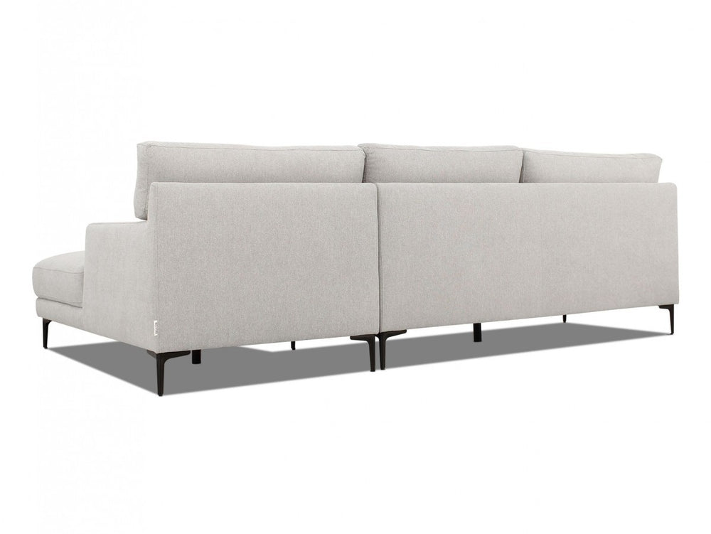 Homeroots Contemporary Dove Gray Squared Edge Right Facing Sectional Sofa   473583