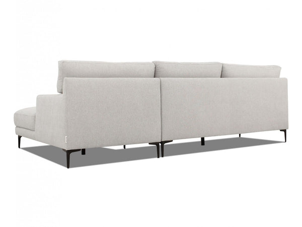 Homeroots Contemporary Dove Gray Squared Edge Right Facing Sectional Sofa   473583