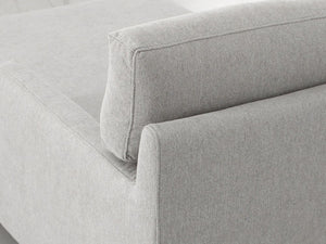 Homeroots Contemporary Dove Gray Squared Edge Right Facing Sectional Sofa   473583