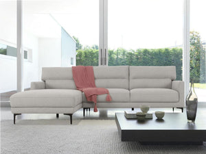 Homeroots Contemporary Dove Gray Squared Edge Left Facing Sectional Sofa   473584