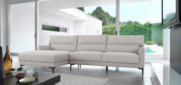 Homeroots Contemporary Dove Gray Squared Edge Left Facing Sectional Sofa   473584