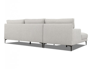 Homeroots Contemporary Dove Gray Squared Edge Left Facing Sectional Sofa   473584