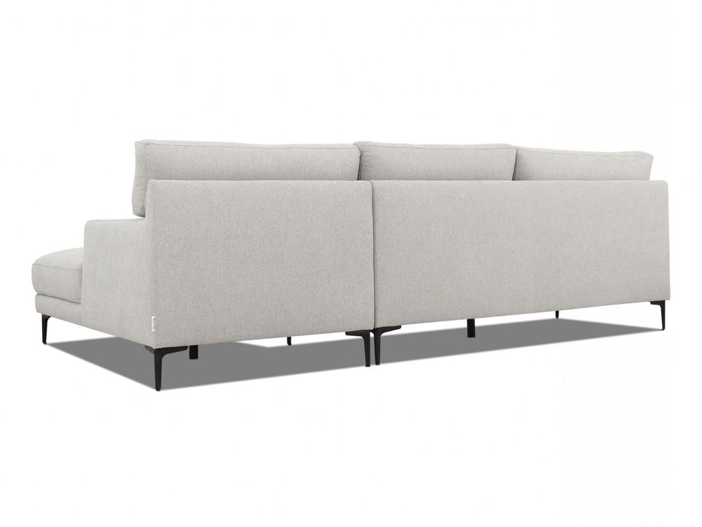 Homeroots Contemporary Dove Gray Squared Edge Left Facing Sectional Sofa   473584