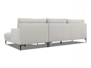 Homeroots Contemporary Dove Gray Squared Edge Left Facing Sectional Sofa   473584