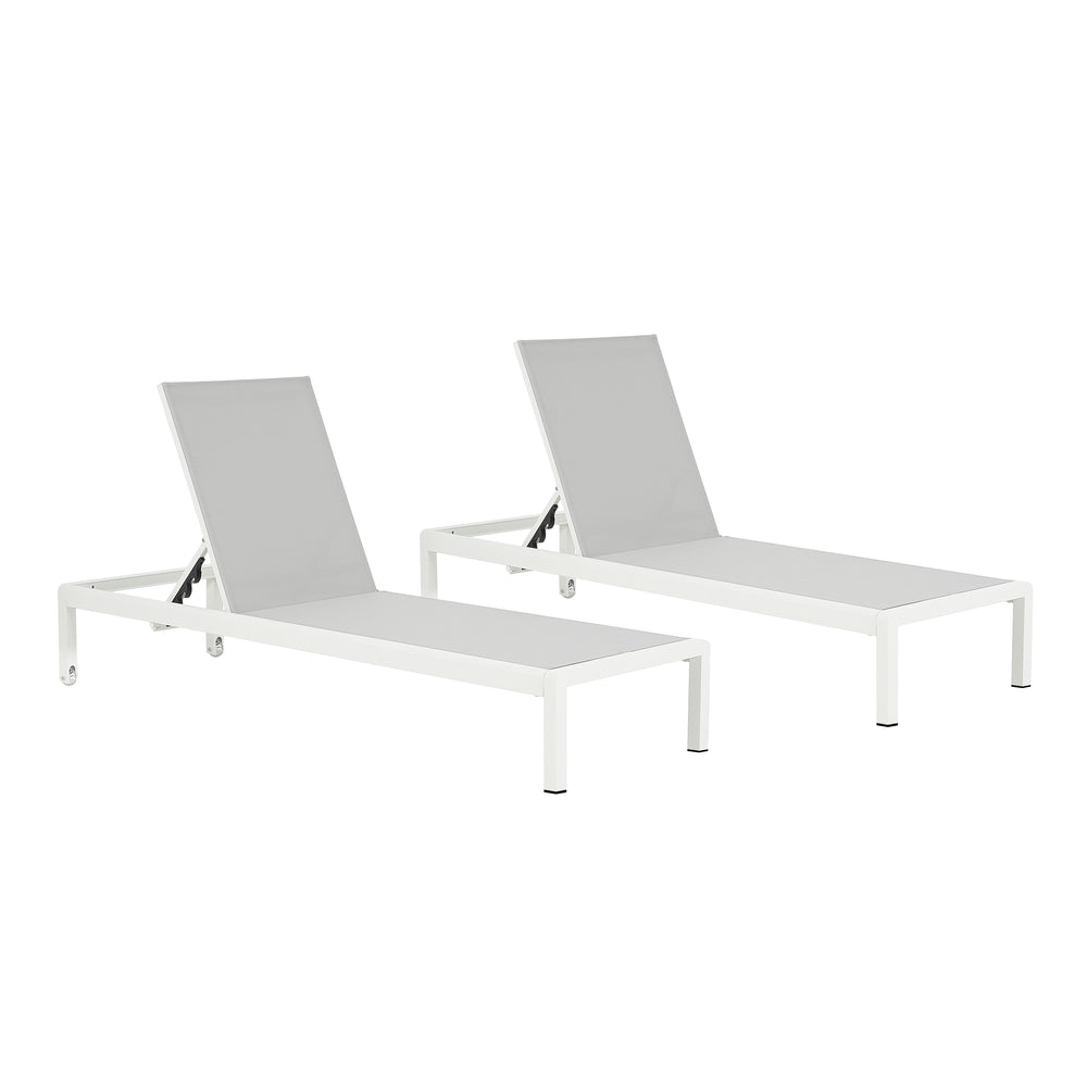 English Elm Christopher Knight Home® - Outdoor 2-Piece Chaise Lounge Set Adjustable Aluminum Pool Patio Chairs Rustproof Mesh UV-Resist, 400lb Capacity N779P248447W