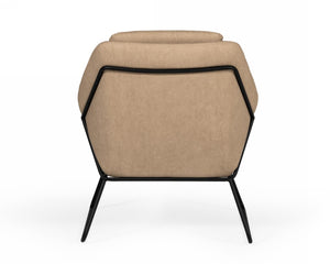 Homeroots Industrial Taupe Faux Leather And Black Accent Chair   473601