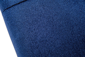 Homeroots Stylish Blue And Gold Fabric Square Back Accent Chair   473617