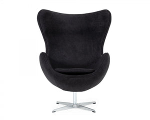 Homeroots Stylish Mid Century Black Fabric Swivel Accent Chair   473642