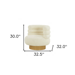 Homeroots Modern Cream Fabric And Gold Accent Chair   473658