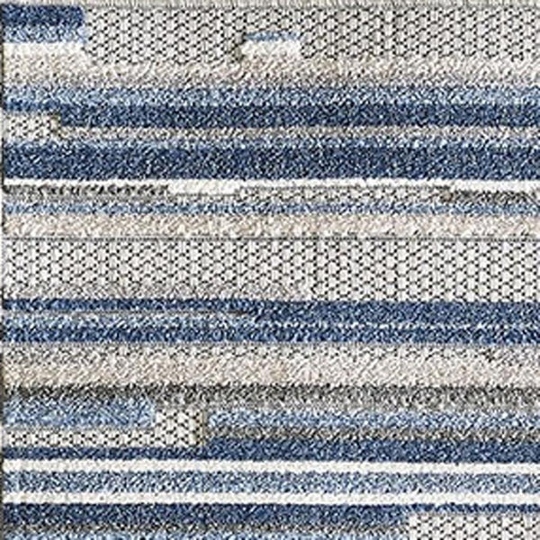 HomeRoots 5' Refreshing Blue Abstract Area Rug - Stain Resistant, Durable & Versatile for Indoor and Outdoor Spaces 5' X 7' Rectangle 473661