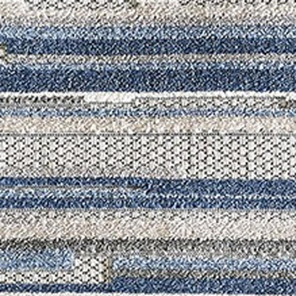 HomeRoots 5' Refreshing Blue Abstract Area Rug - Stain Resistant, Durable & Versatile for Indoor and Outdoor Spaces 5' X 7' Rectangle 473661