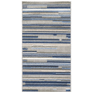 Homeroots 7' X 9' Blue Abstract Stain Resistant Indoor Outdoor Area Rug  Uv,Treated Polypropylene 473662