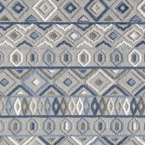 HomeRoots 5' Refresh Your Space with a Stylish Blue and Gray Abstract Stain-Resistant Indoor Outdoor Area Rug 7' X 9' Rectangle 473668