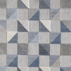 HomeRoots 5' Blue and Gray Geometric Area Rug – Stain Resistant, Durable, Modern Design for Indoor & Outdoor Use 8' X 10' Rectangle 473682