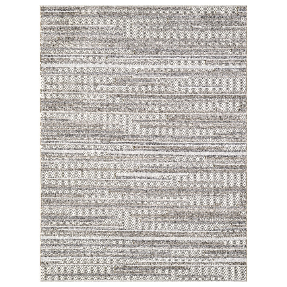 Homeroots 5' X 7' Gray Abstract Stain Resistant Indoor Outdoor Area Rug  Uv,Treated Polypropylene 473685
