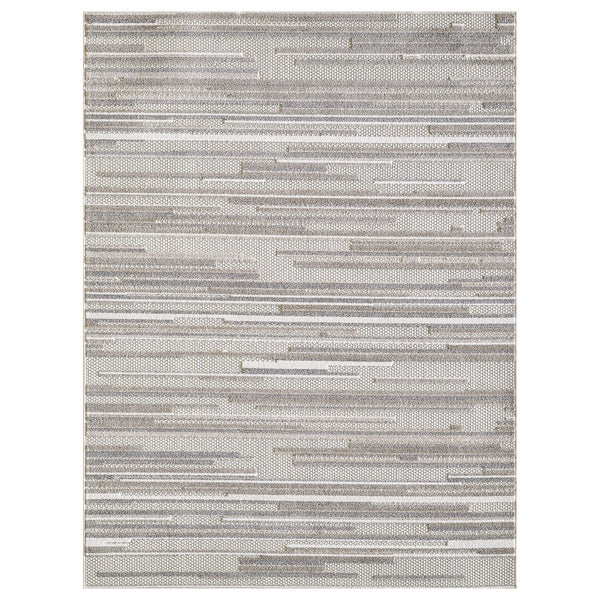 Homeroots 7' X 9' Gray Abstract Stain Resistant Indoor Outdoor Area Rug  Uv,Treated Polypropylene 473686
