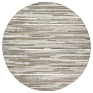HomeRoots 5' Gray Abstract Area Rug – Stain Resistant, Durable Design for Indoor & Outdoor Living Spaces 8' Round Round 473687