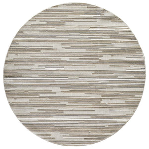 HomeRoots 5' Gray Abstract Area Rug – Stain Resistant, Durable Design for Indoor & Outdoor Living Spaces 8' Round Round 473687