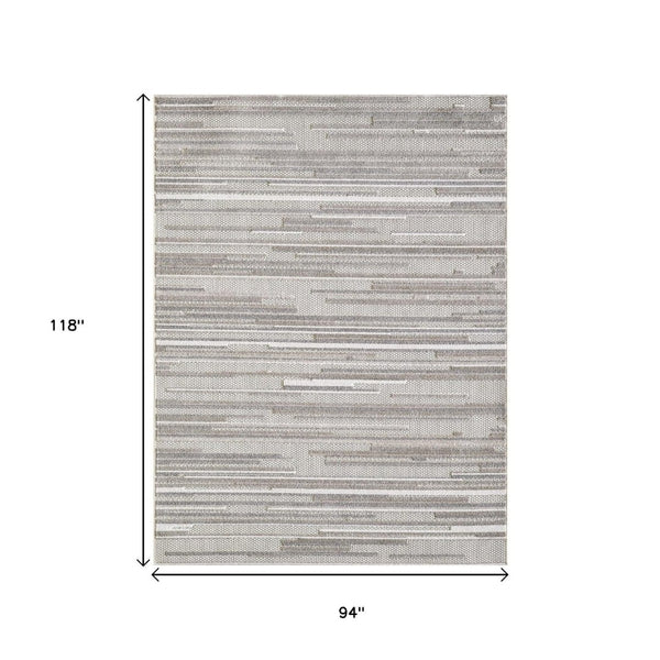 HomeRoots 5' Gray Abstract Area Rug – Stain Resistant, Durable Design for Indoor & Outdoor Living Spaces 8' X 10' Rectangle 473688
