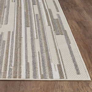 HomeRoots 5' Gray Abstract Area Rug – Stain Resistant, Durable Design for Indoor & Outdoor Living Spaces 8' X 10' Rectangle 473688