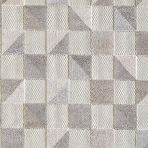 HomeRoots 5' Gray Geometric Area Rug - Stain Resistant, Durable, Versatile for Indoor & Outdoor Living Spaces 5' X 7' Rectangle 473697