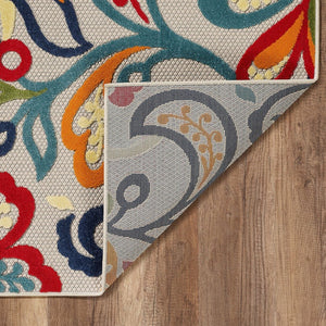 HomeRoots 5’ Multi Jacobean Floral Area Rug – Vibrant, Durable Design for Indoor and Outdoor Spaces 7' X 9' Rectangle 473710
