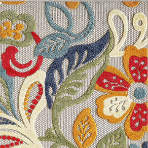 HomeRoots 5’ Multi Jacobean Floral Area Rug – Vibrant, Durable Design for Indoor and Outdoor Spaces 8' X 10' Rectangle 473712