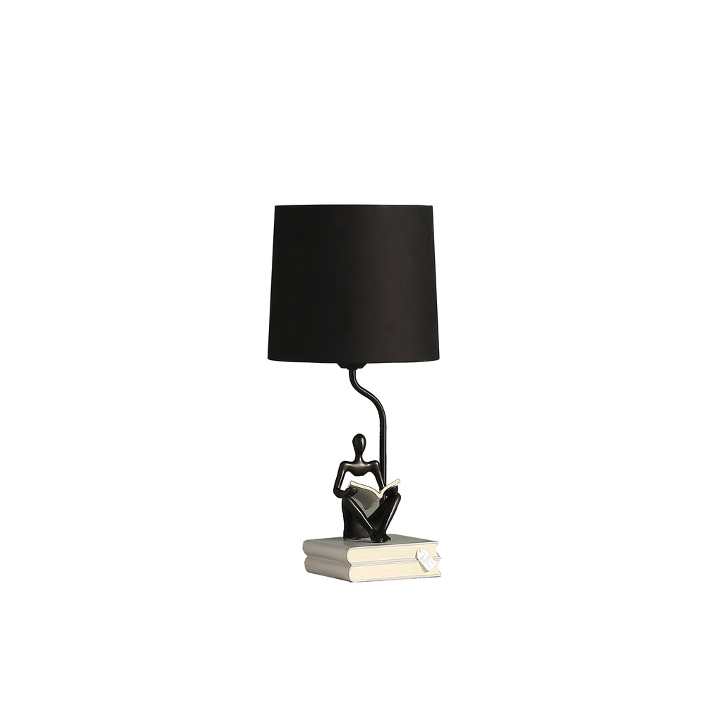 Homeroots 21" Black Table Lamp With Black Globe Shade  Polyresin 473739